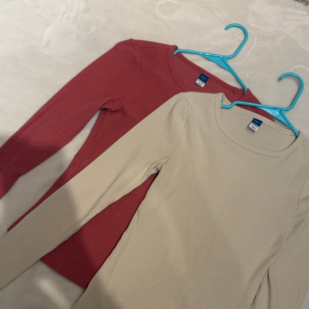 Old Navy Women's Ribbed Sweater Duo - Red and Cream